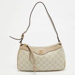 Pre Owned Gucci Beige/White GG Supreme Canvas Small Ophidia Bag