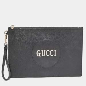 Pre Owned Gucci Black Leather Off The Grid Clutch