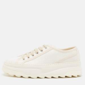 Gucci White GG Canvas Tennis 1977 Platform Sneakers Size 38.5