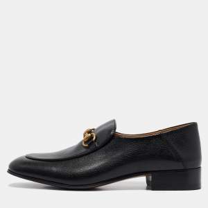 Gucci Black Leather Horsebit Foldable Loafers Size 39.5