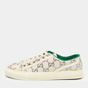 Gucci Multicolor Crystal GG Canvas Tennis 1977 Sneakers Size 38.5