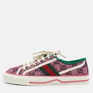 Gucci Pink GG Canvas Tennis 1977 Sneakers Size 36.5