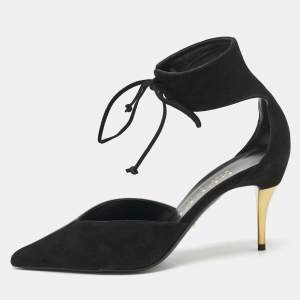 Gucci Black Leather and Suede Mary Jane Pumps Size 39