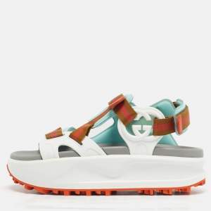 مملوكة مسبقًا Gucci Interlocking G Size 35 Multicolor Canvas and Neoprene Platform Sandals