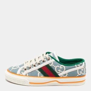 Gucci Multicolor Canvas Tennis 1977 Low Top Sneakers Size 34
