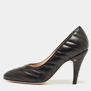 Gucci Black Matelasse Leather Pumps Size 36