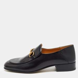 Gucci Black Leather Horsebit Foldable Loafers Size 39