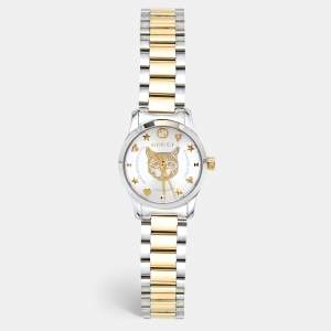 Gucci Silver Stainless Steel G-Timeless YA126596 Women's Wristwatch 27 mm