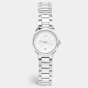 Gucci Silver Stainless Steel G-Timeless YA126551 Men's Wristwatch 27 mm