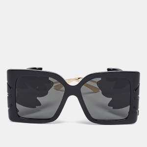 Gucci Black GG0535S Leaf Motif Oversized Sunglasses 