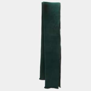 Gucci Brown/Green GG Simple Ripon Wool Scarf