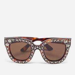 Gucci Brown Tortoise GG0116S Oversized Sunglasses