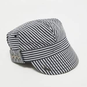 Gucci Navy Blue/White Striped Cotton Cap 