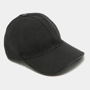Cotton Black GG Embroidered Canvas Baseball Cap L