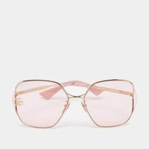 مملوكة مسبقًا Gucci Pink/Gold GG0818SA GG Oversized Sunglasses