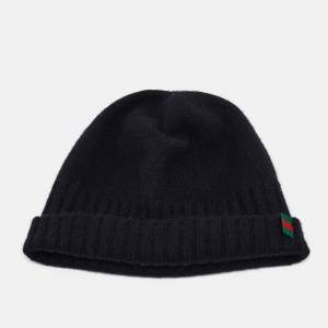 Gucci Black Rib Knit Cashmere Beanie
