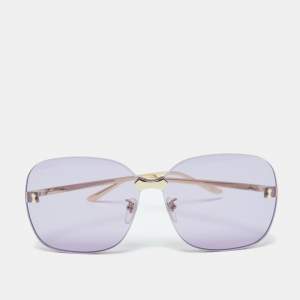Gucci Gold Tone/Purple GG0355S Oversized Rimless Sunglasses