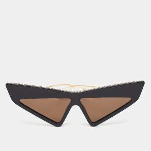 Gucci Black GG0430S Crystals Embellished Geometric Sunglasses