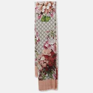 Gucci Multicolor GG Blooms Print Silk Blend Square Scarf 