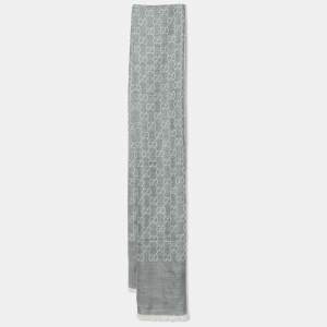 Gucci Grey GG Guccissima Wool Blend Shawl 