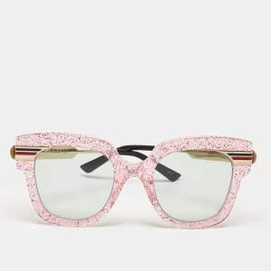 Gucci Pink Glitter/Green GG0281S Oversized Sunglasses
