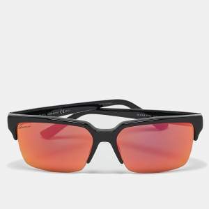 Gucci Black/Green Orange Mirrored GG3710S Half Rim Sunglasses