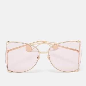 Gucci Pink GG0252S Pearl Embellished Oversized Sunglasses