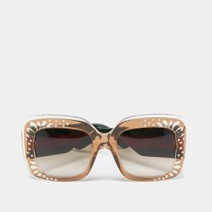 Gucci Brown Gradient GG3862/S Crystals Web Oversized Sunglasses