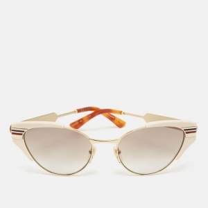 Gucci Ivory/Brown Gradient GG0522S Cat Eye Sunglasses