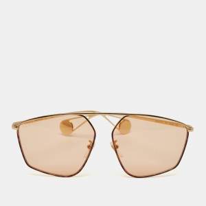 Gucci Gold Tone GG0437S Square Sunglasses