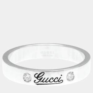 Gucci Icon Print Ring White Gold 18K Diamond Silver