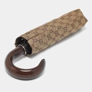 مملوكة مسبقًا Gucci Beige GG Nylon Folding Umbrella