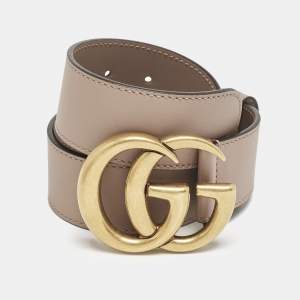 Gucci Old Rose Leather GG Marmont Buckle Belt 75CM