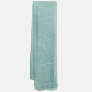 Gucci Blue Printed Silk Square Scarf 