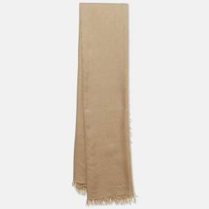 Gucci Beige GG Jacquard Silk Blend Scarf