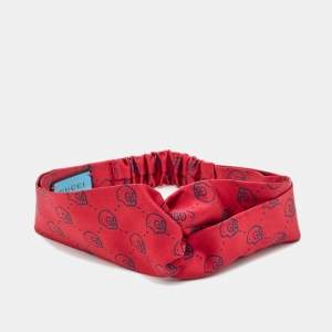 Gucci Red GG Hamlet Silk Duchesse Headband