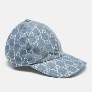 Pre Owned Gucci Blue GG Lamé Baseball Cap S