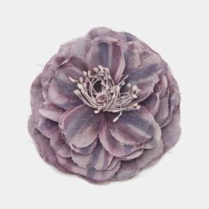 Gucci Floral Fabric Gold Tone Brooch