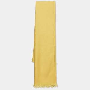 Gucci Yellow GG Jacquard Silk Blend Scarf