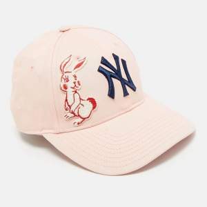 Gucci x NY Yankees Pink Cotton Drill Patch Detail Baseball Cap M