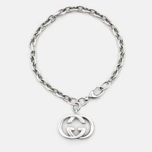 مملوكة مسبقًا Gucci Interlocking G Charm Sterling  Silver Bracelet
