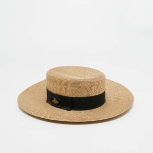 Pre Owned Gucci Gold Lame Papier Hat M/57 cm