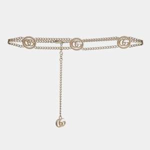 Pre Owned Gucci GG Gold Tone Chain Belt