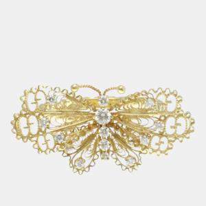 Pre Owned Gucci Le March Des Merveilles Butterfly Yellow Gold 18K Fashion Diamond Band Ring Gold EU 52 