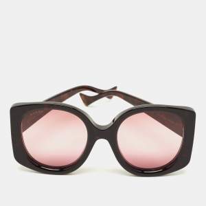 Pre Owned Gucci Brown GG1257S Oversized Sunglasses