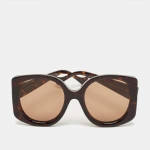 Pre Owned Gucci Brown Gradient GG1257S Interlocking G Oversized Sunglasses