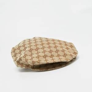 Pre Owned Gucci Beige GG Cotton Canvas Flat Cap M