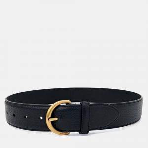 Pre Owned Gucci Black Leather Belt