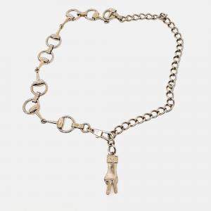 Pre Owned Gucci Gold Tone Horsebit Chain Belt