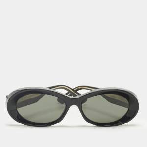 مملوكة مسبقًا نظارة شمسية غوتشي GG1527S بيضاوية إطار أسود